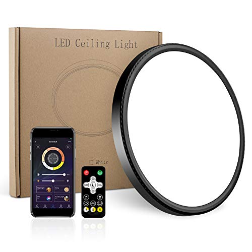 MODERN 28W 3200lm LED Flush Mount Ceiling Light, Super Slim 12 inch LED Ceiling Light, 5000K Daylight LED Ceiling Light for Bedroom, Living Room, Dining Room… (5000K-1 Pack(White))