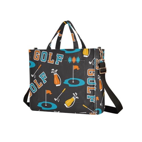 Golf Tote Bag for Women Corduroy Crossbody Shoulder Purse Satchel Bags for Office Work Travel 13.7 * 4.9 * 12.2IN