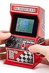 Mini Arcade Racing Machine: Handheld Console with 30 Pre-loaded 8-Bit Games, 2.4" LCD Screen, Steering Wheel, Gear Stick, Control Buttons, Games Console by Thumbs Up!