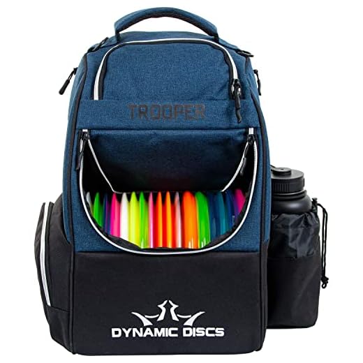 Dynamic Discs Trooper Disc Golf Backpack | Frisbee Disc Golf Bag with 18+ Disc Capacity | Introductory Disc Golf Backpack | Lightweight and Durable (Midnight Blue)