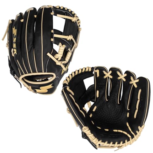 SSK Z5 Craftsman Youth Baseball Glove – 10.5” – 11” – 11.25” – 11.5” Right & Left Hand Throw (Black/Camel - I Web, 11.25" - Right Hand Throw)
