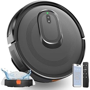 Robot aspirador y trapeador combinado, robot aspirador 2 en 1, potente succión de 4200 Pa, limpieza multisuperficie, evitar obstáculos, carga automática, fácil de usar, control de aplicación y voz