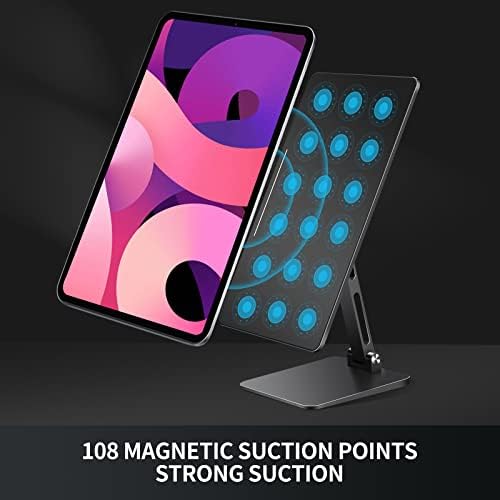 WASJOYE Magnetic iPad Stand, Adjustable Tablet Holder for iPad Pro 12.9", 360° Rotating Floating Aluminum Alloy Desk Stand