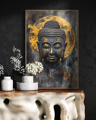 Tableau Bouddha pour salon 70x110cm toile imprimée zen