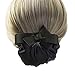 Women Hair Clip,Ribbon Barrette With Net Chignon,Professional Hair Bun Cover, Black Bun Cover Hair Tie, Barrettes Net Snood Hairnet Bow Bow-knot Decor Hair Clip Hairnet Hairstyleï¼ŒBlack