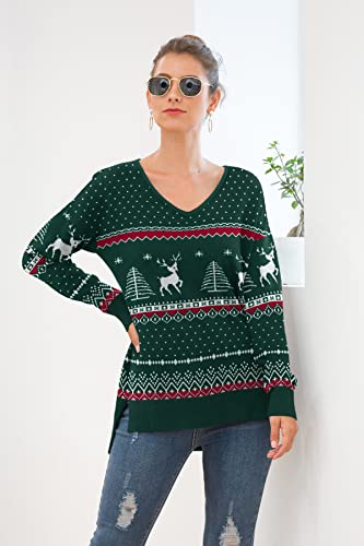 Image of Jouica Womens Summer Short Sleeve Tops Casual V Neck Loose Fit Knit Lightweight Sweater Pullover Top