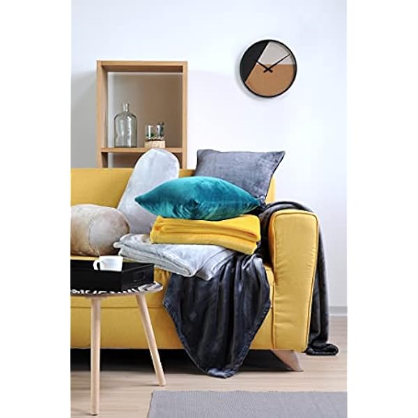 Lovely Casa P45792005 - Plaid Matrimoniale in poliestere Doudou, 220 x 240 cm, colore: Nero