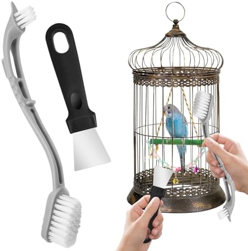 Limpiador de jaulas para pájaros con cepillos Delanteros y Traser...
