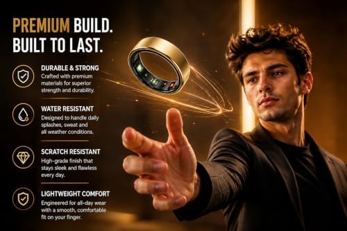 ISBACO Slim Smart Ring - Advanced Sleep, Heart Rate & Stress Monitor - Ultra-Lightweight Titanium Fitness Tracker with No Monthly Fees, Waterproof Sport Ring for Men & Women, iOS/Android — view 6