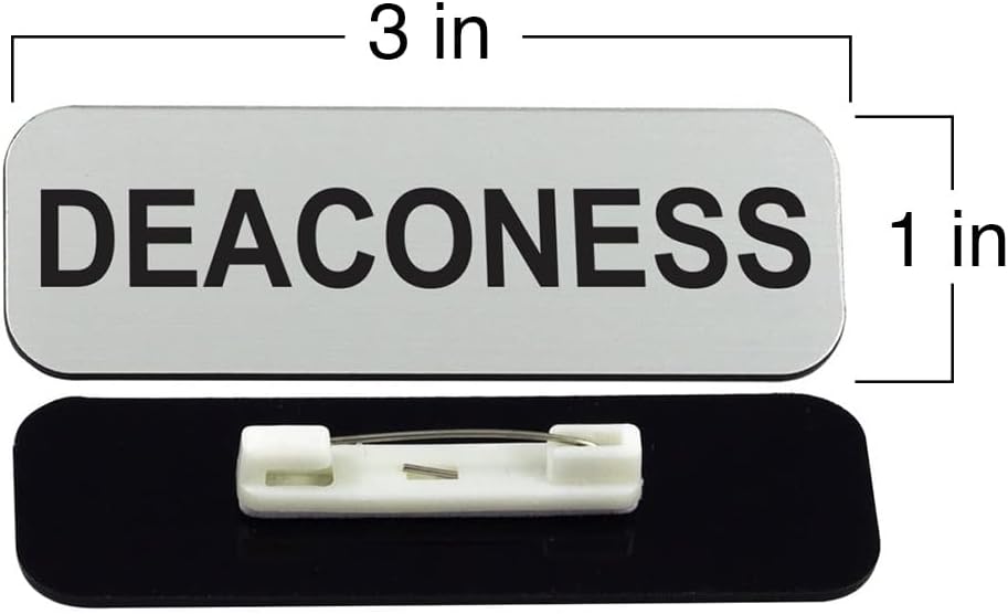 Deaconess 1 x 3 Name Tag, Silver (10 Pack)