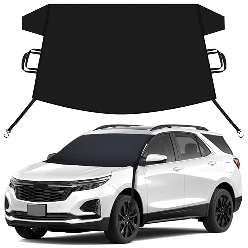 Image of EcoNour Car Snow Cover Compatible for Chevrolet Equinox | Windshield Cover for Ice and Snow with S-Hook Straps | Heavy-Duty 600D Oxford Winter Car Cover, Waterproof & Anti-Slip