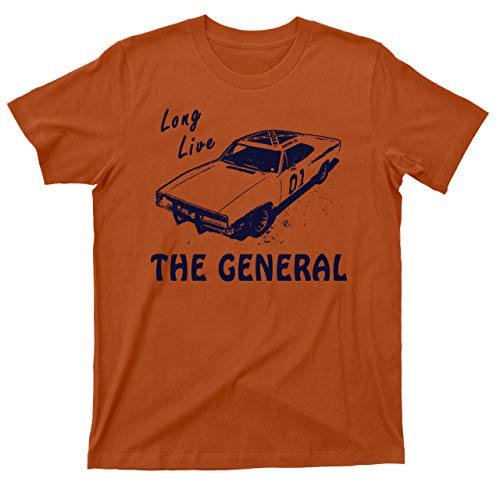 Long Live The General T Shirt 1969 Charger Dukes of Hazzard Tee (Medium, Texas Orange)