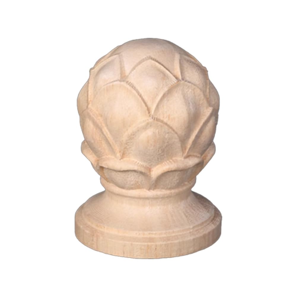 Jnchdghwa As Shown Wood Finial Topper For Interior Stairs 8X10cm Solid Wood Staircase Finial Ornaments Decorative Handrail Post Top