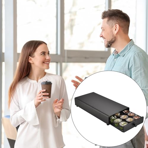Support 40 capsules café en fer noir pour cuisine et bureau