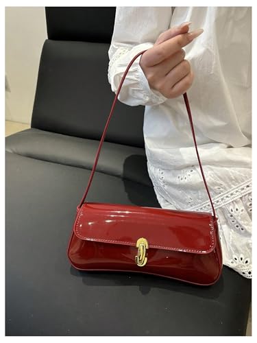 Floerns Women's Vintage Leather Shoulder Bag Top Handle Flap Underarm Hobo Handbag2