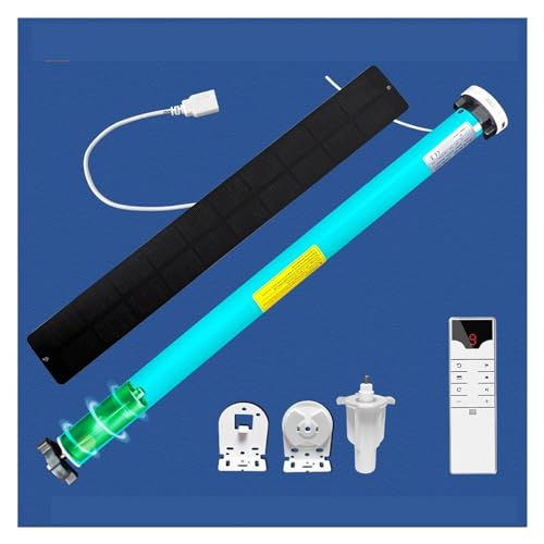 nmbhus Persiana Enrollable Automática con WiFi, Persianas Tubulares Sin Cables con Batería, Cortinas Inteligentes For Tubo De Aluminio De 37 Y 38mm(1Motor Kit 1Solar 1R,Zigbee)