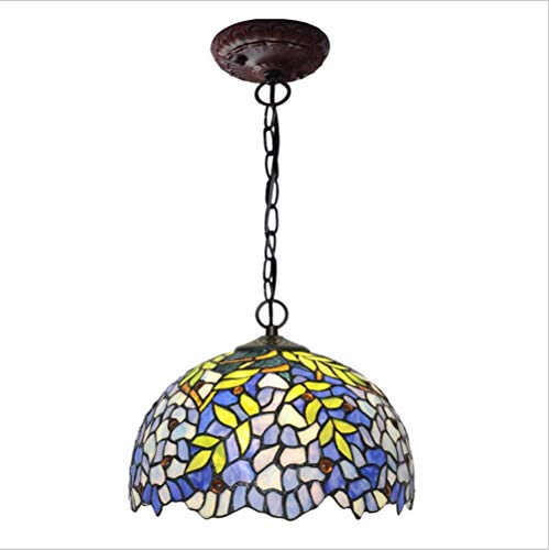 Lustre durable suspension de salon en vitrail 12 pouces E27 40W