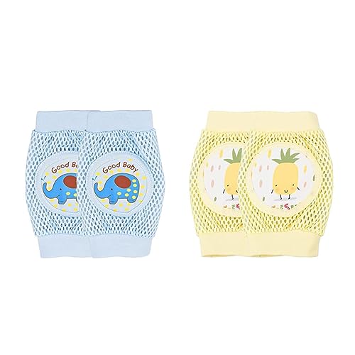 WKRTDY Rodilleras de Gateo para Bebés, 2 Pares Transpirables Antideslizantes y Protectores Unisex de Rodillas para Bebés de 0 a 12 Meses.