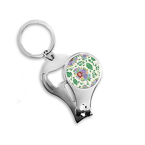 Porte-clé feuilles asiatisant motif fleurs pour embellir votre sac