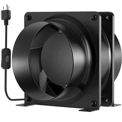 Okryain ダクトファン 100mm 換気扇 軸流ファン ダクト用換気扇 風量199㎥/h 中間取付 スイッチ付き 100-120V対応 HA1238B1HL (φ100mm)