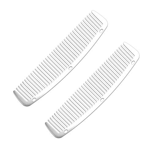 2pcs Metal Anti Static Barber Combs Stainless Steel Hair Comb Cutting Comb set Hair Styling Hairdressing Comb for Men Women Salon (Pocket Combs)