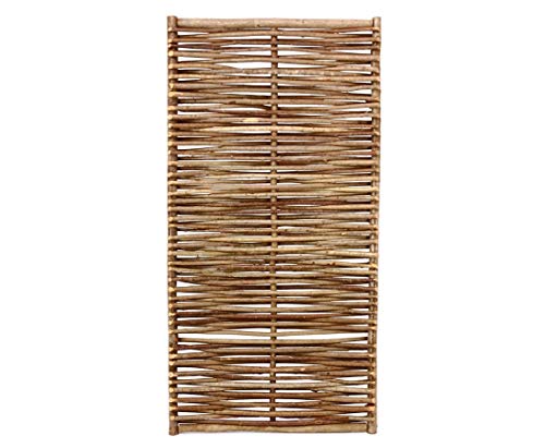 Haselnusszaun 180 x 90cm aus naturbelassenen Haselnussruten - Haselnuss Sichtschutzzaun Zaunelement 1,8m x 0,9m