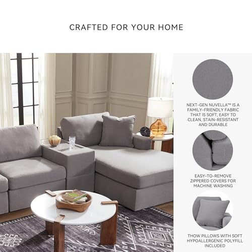 Image of Signature Design by Ashley Modular Sectional Sofa with Chaise, Granite