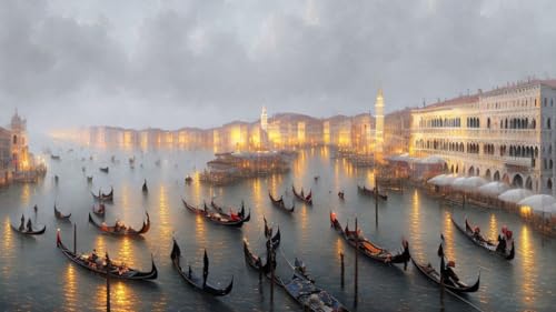 Toile murale Venise brumeuse Meechi impression haute définition