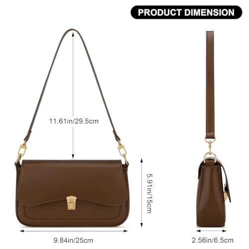 Image of KKXIU Small Shoulder Bag for Women Cute Hobo Handbags Mini Clutch Purses | Classic Trendy Retro Underarm Crossbody Bag with Detachable Straps, Zipper Closure
