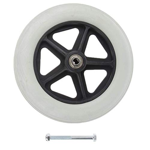 耐久性のある8インチフロントキャスターキャスターローラー車椅子ホイール交換シルバーAOD