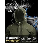 COOFANDY Mens Packable Rain Jacket Lightweight Waterproof Raincoat with Hood Outdoor Rain Gear Travel Hiking Cycling - Image 4