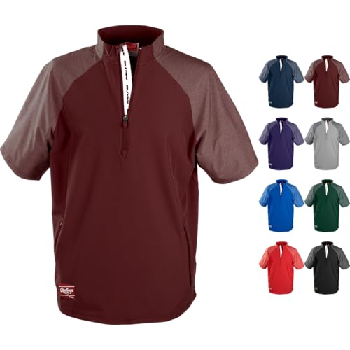 Image of Rawlings | Boy's Colorsync Short Sleeve Cage Jacket | Athletic Training Apparel | Youth Sizes | Multiple Colors