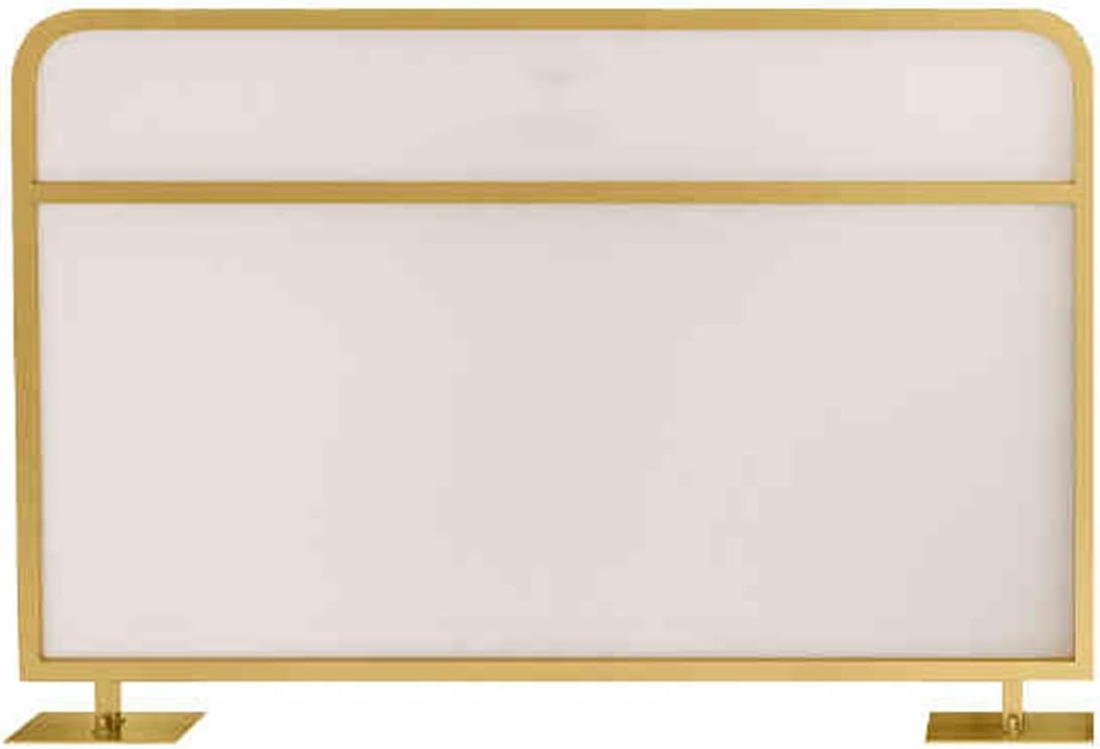 Cloison de bureau design moderne en verre dépoli et métal jaune or
