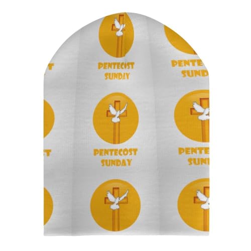 Pentecost Sunday 2023 Christian Holiday Kids Beanie Hat for for Girls Boys Children Cap Winter Knitted Chemo Cancer Headwear Accessories Gifts Decoration Black3