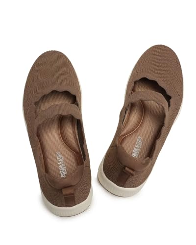 Women's Mary Jane Flats Knit Ballet Flats Comfort Casual Ballerina Walking Dressy Slip-on Shoes with Strap2