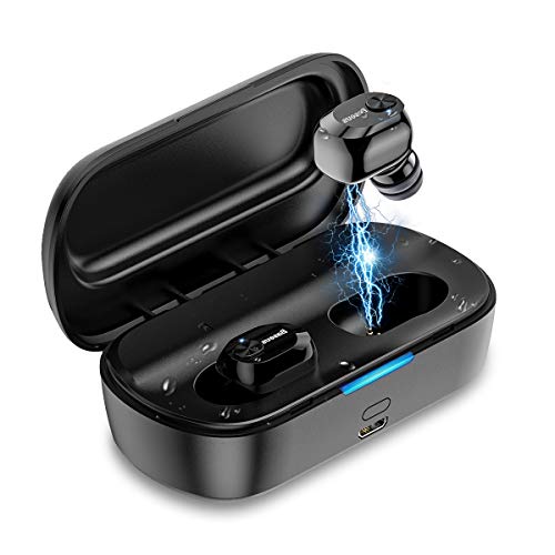 Baseus TW01 Bluetooth 5.0 Wireless Earbuds with 【150H Wireless Charging Case】 TWS Stereo Headphones with Microphone, Hi-fi Bass, Secure Fit, Stereo Calls, Noise Isolation, Sweatproof, Sport