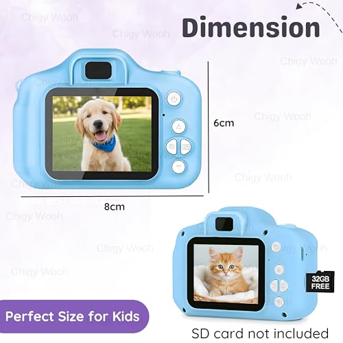 Image of Digital Camera for Boys & Girls | 1080P Video Recording with 2-Inch Screen | Preloaded Mini Games, Rechargeable Durable Toy Camera for Children, Kids, Blue