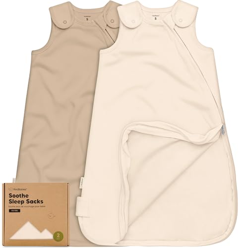 Image of KeaBabies 2-Pack Organic Baby Sleep Sacks, 100% Cotton 0.5TOG (Ecru, 0-6M) | Soft Breathable, Baby Wearable Blanket, Toddler Sleeping Sack 0-6 Months, Easy to Wear Transitional Swaddles for Newborns