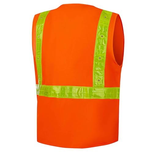 ANSI/ISEA Class 2 Hi-Vis LED Safety Vest 16 Bright LED Lights Yellow PVC Reflective, Zipper, Pockets4