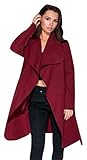  Momo&Ayat Fashions - Chaqueta - Plumero - para Mujer Rojo Wine 42