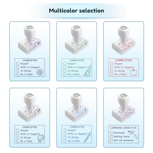 Image of Teacher Stamps, Checkbox Grading, Green, Rubber, 1 inch x 1 inch, Rectangular