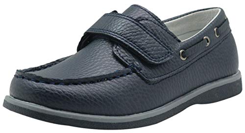 Apakowa Kids Boys Loafers Casual Slip On Boat Shoes with Strap (Toddler/Little Kid/Big Kid) (Color : Navy, Size : 8.5 M US Toddler)