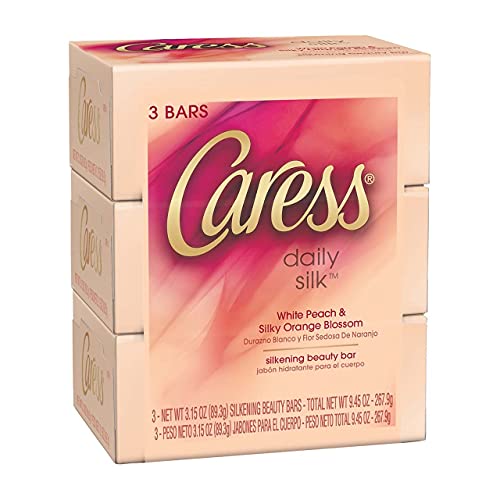 Caress Beauty Bar Soap For Noticeably Silky Soft Skin Daily Silk Extract and Floral Oil Essence 3.15 oz 3 Bars