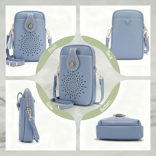 Image of APHISON Small Crossbody Bags for Women, Lightweight Vegan Leather Cell Phone Purse, Cute Purses with Tassels