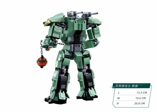 Sluban P.R. Mecha Building Set, 542 Pieces, Ages 8-14, Military Robot with Chain Weapon, Green and Black, M38-B1153 - Image 2