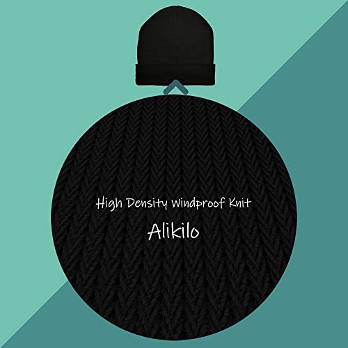 Alikilo Black Beanie For Men And Women | Fashionable Lightweight Winter Gift | Cute Thermal Knit Accessories | Cold Weather Fleece Lined Skully Stocking Plain Beanie For Running Ski Fishing Hiking #TOP5