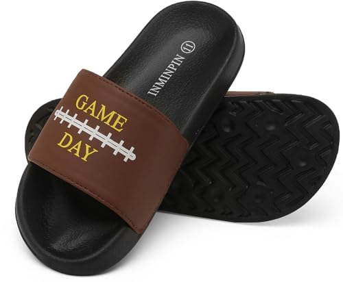Image of INMINPIN Kids Boys Girls Ball Sprots Slides Sandals Ultra Comfortable Beach Pool Shower Shoes House Slide Indoor Outdoor for Sports Fan