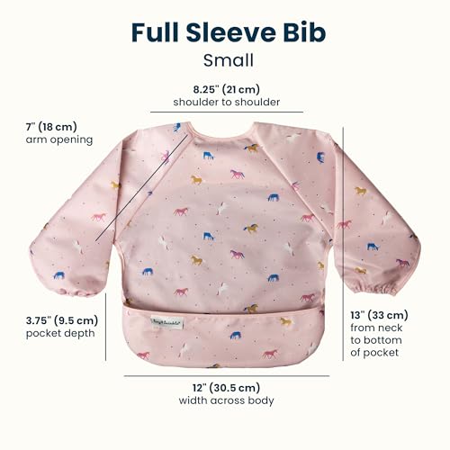 Image of Tiny Twinkle Long Sleeve Bib for Babies & Toddlers | Waterproof Smock Bib for Eating | Machine Washable & Mess-Proof Feeding Essentials | Newborn Shower Gift (Unicorn Confetti, 6-24M)