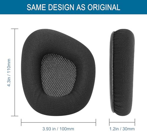 Cojines de malla para Turtle Beach Stealth 600 Gen2/600 Gen3/500 XB - Negro | Almohadillas de reemplazo con espuma para aislamiento de ruido miniatura 6