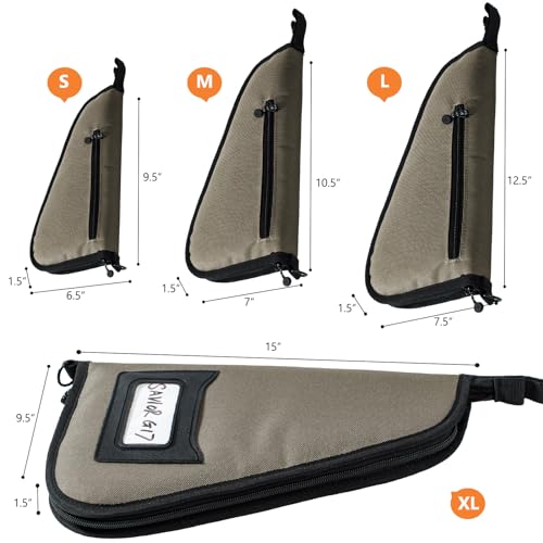 VIGEGARI Soft Pistol Case for Handguns-Single Gun Cases for Pistols-Pistol Bag-Handgun Case With Lockable Zipper -Concealed Carry Gun Pouch-Pistol Bag Soft Gun Storage for Handguns[Only ONE Gun Bag] - Thumbnail 4